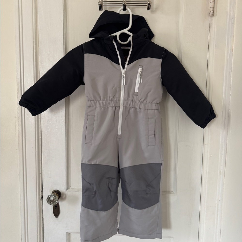 Kids Gray and Black Hooded Jumpsuit